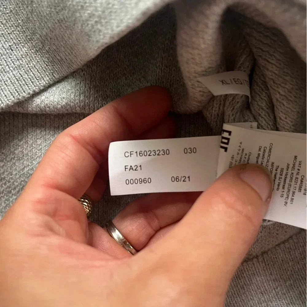 Michael Kors sweater jacket quarter zip gray XL